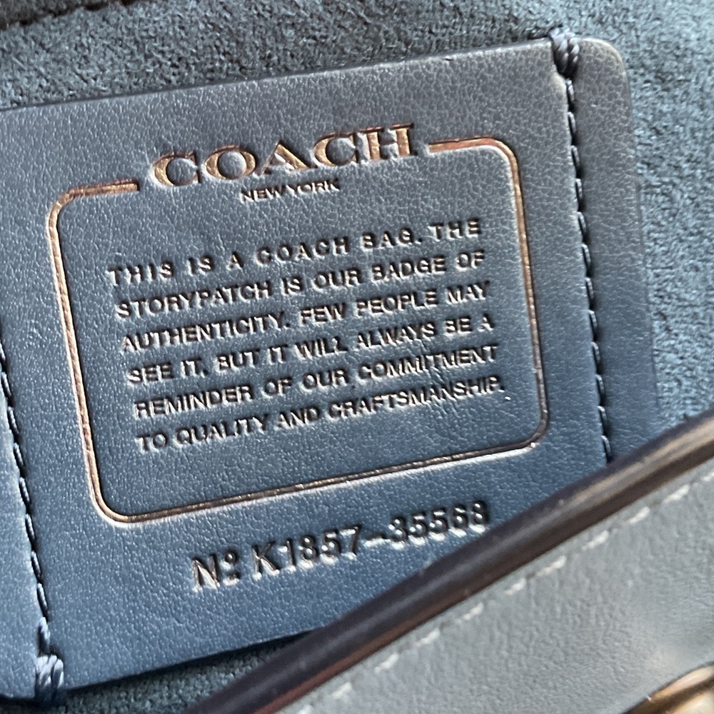 Coach Pale Blue Leather Turnlock Backpack - Picture 7 of 7